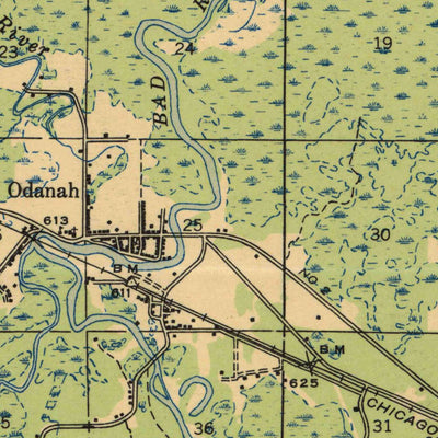 United States Geological Survey Odanah, WI (1945, 48000-Scale) digital map