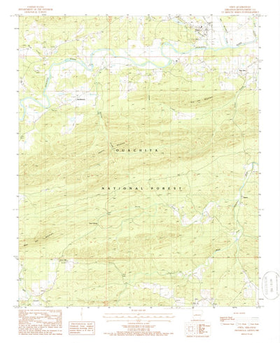 United States Geological Survey Oden, AR (1985, 24000-Scale) digital map