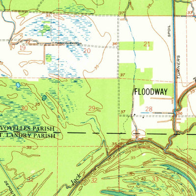 United States Geological Survey Odenburg, LA (1970, 62500-Scale) digital map