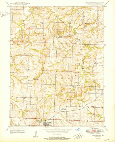 United States Geological Survey Odessa North, MO (1950, 24000-Scale) digital map