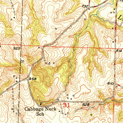 United States Geological Survey Odessa North, MO (1950, 24000-Scale) digital map