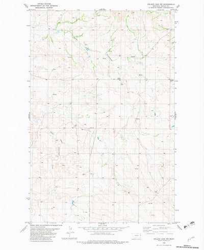 United States Geological Survey Odland Dam NW, MT (1982, 24000-Scale) digital map