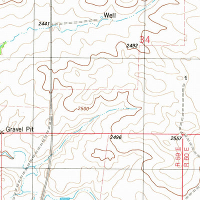 United States Geological Survey Odland Dam NW, MT (1982, 24000-Scale) digital map