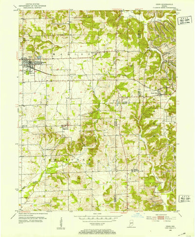 United States Geological Survey Odon, IN (1950, 24000-Scale) digital map