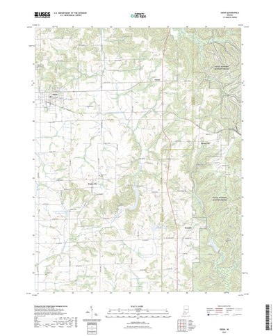 United States Geological Survey Odon, IN (2022, 24000-Scale) digital map