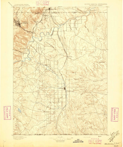 United States Geological Survey Oelrichs, SD-NE (1896, 125000-Scale) digital map