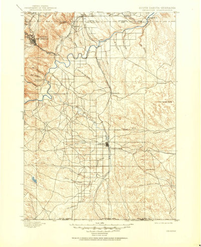 United States Geological Survey Oelrichs, SD-NE (1900, 125000-Scale) digital map