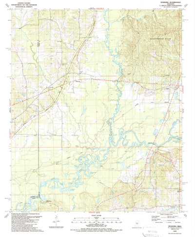 United States Geological Survey Ofahoma, MS (1989, 24000-Scale) digital map
