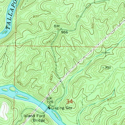 United States Geological Survey Ofelia, AL (1970, 24000-Scale) digital map
