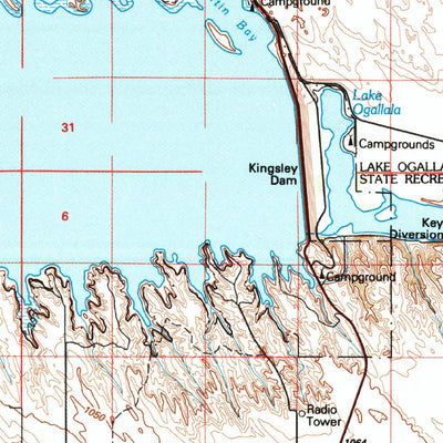 United States Geological Survey Ogallala, NE (1985, 100000-Scale) digital map