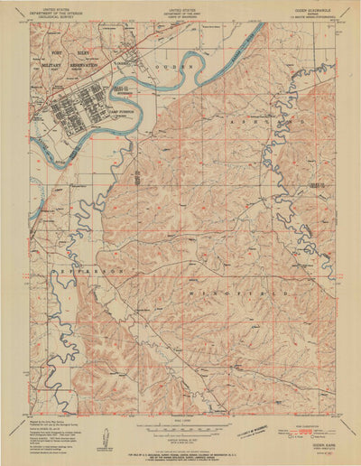 United States Geological Survey Ogden, KS (1951, 24000-Scale) digital map