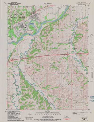 United States Geological Survey Ogden, KS (1982, 24000-Scale) digital map