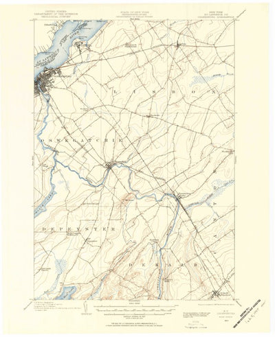 United States Geological Survey Ogdensburg, NY (1904, 62500-Scale) digital map