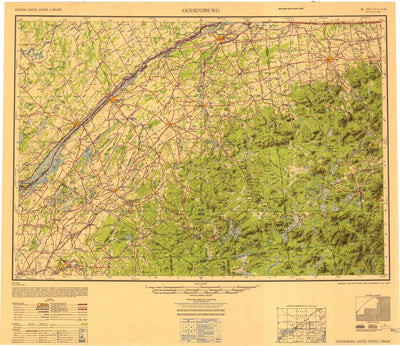 United States Geological Survey Ogdensburg, NY (1951, 250000-Scale) digital map