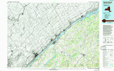 United States Geological Survey Ogdensburg, NY (1985, 100000-Scale) digital map