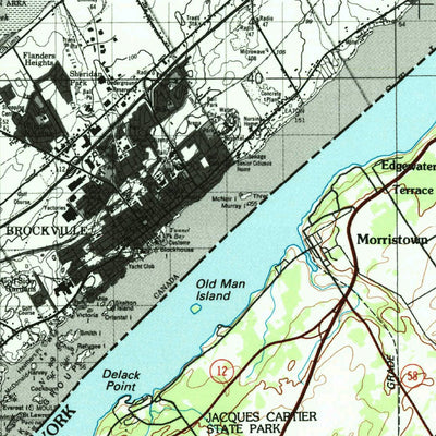 United States Geological Survey Ogdensburg, NY (1985, 100000-Scale) digital map