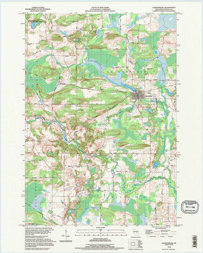 United States Geological Survey Ogdensburg, WI (1992, 24000-Scale) digital map