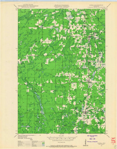 United States Geological Survey Ogema, WI (1947, 48000-Scale) digital map