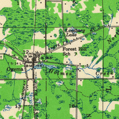 United States Geological Survey Ogema, WI (1947, 48000-Scale) digital map