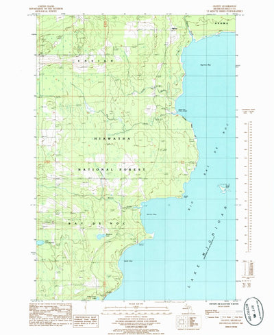 United States Geological Survey Ogontz, MI (1985, 24000-Scale) digital map