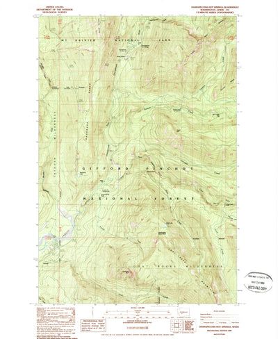 United States Geological Survey Ohanapecosh Hot Springs, WA (1989, 24000-Scale) digital map