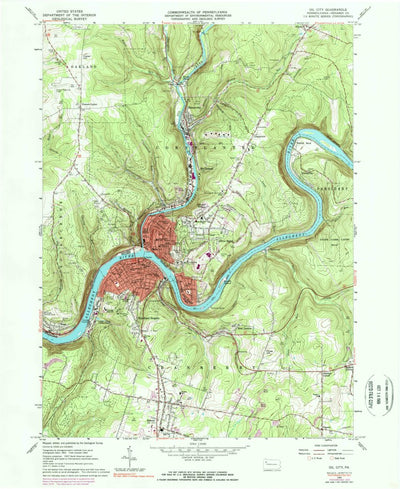 United States Geological Survey Oil City, PA (1963, 24000-Scale) digital map