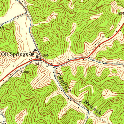 United States Geological Survey Oil Springs, KY (1954, 24000-Scale) digital map