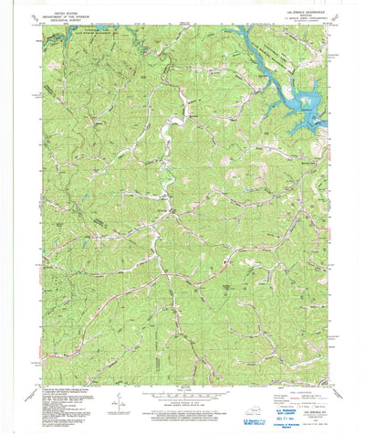 United States Geological Survey Oil Springs, KY (1992, 24000-Scale) digital map