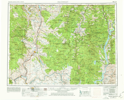 United States Geological Survey Okanogan, WA (1954, 250000-Scale) digital map
