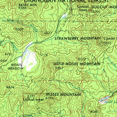 United States Geological Survey Okanogan, WA (1954, 250000-Scale) digital map