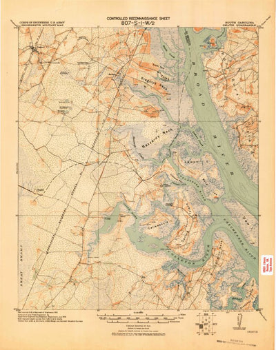 United States Geological Survey Okatie, SC (1920, 62500-Scale) digital map