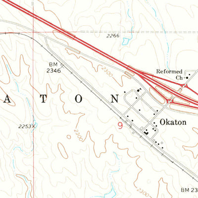 United States Geological Survey Okaton, SD (1972, 24000-Scale) digital map
