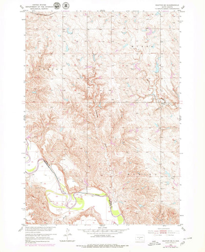 United States Geological Survey Okaton SE, SD (1951, 24000-Scale) digital map