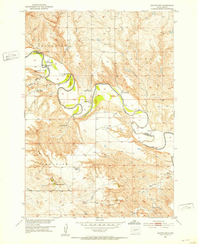 United States Geological Survey Okaton SW, SD (1951, 24000-Scale) digital map