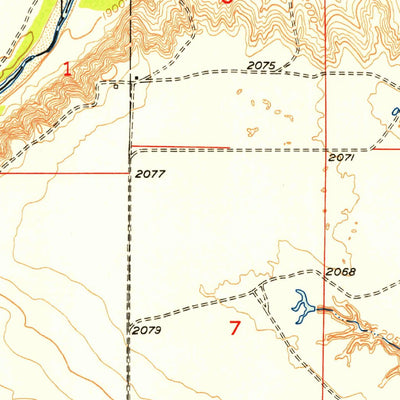 United States Geological Survey Okaton SW, SD (1951, 24000-Scale) digital map