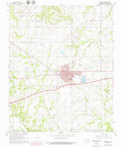 United States Geological Survey Okemah, OK (1967, 24000-Scale) digital map