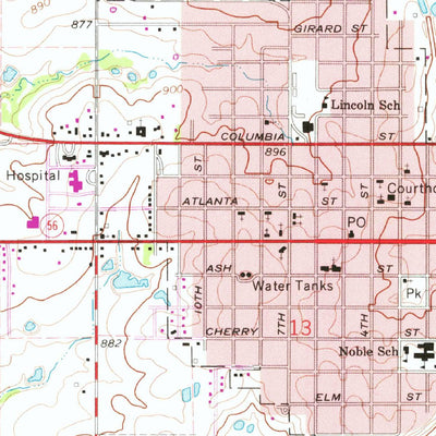 United States Geological Survey Okemah, OK (1967, 24000-Scale) digital map