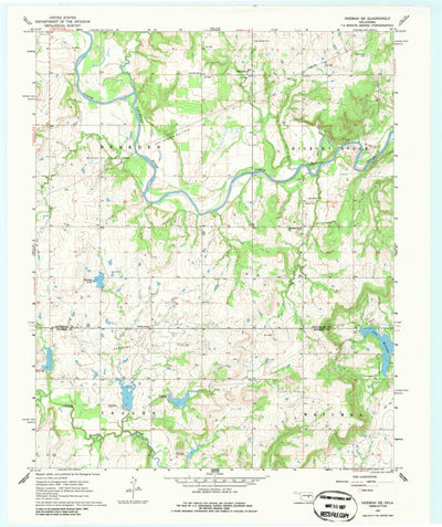 United States Geological Survey Okemah SE, OK (1967, 24000-Scale) digital map