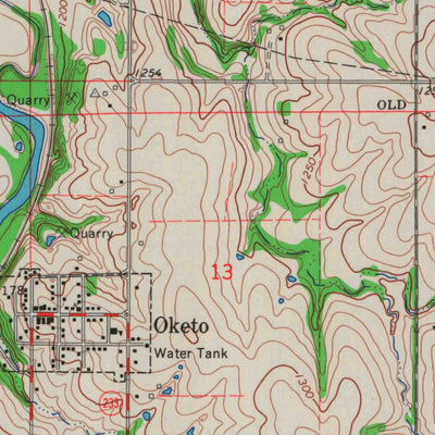 United States Geological Survey Oketo, KS (1966, 24000-Scale) digital map
