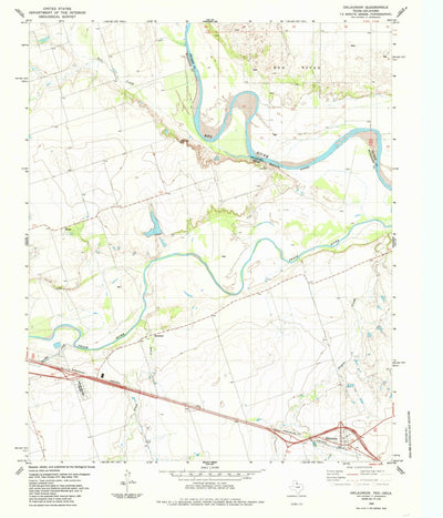 United States Geological Survey Oklaunion, TX-OK (1985, 24000-Scale) digital map