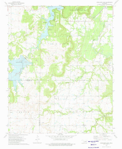 United States Geological Survey Okmulgee Lake, OK (1973, 24000-Scale) digital map