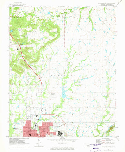 United States Geological Survey Okmulgee North, OK (1971, 24000-Scale) digital map