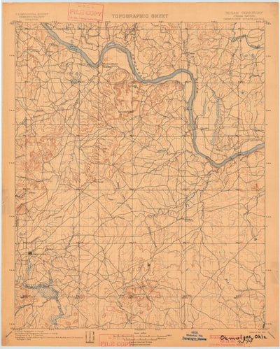 United States Geological Survey Okmulgee, OK (1900, 125000-Scale) digital map