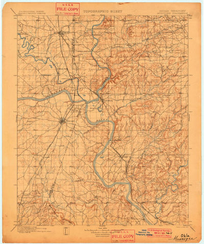 United States Geological Survey Okmulgee, OK (1901, 125000-Scale) digital map