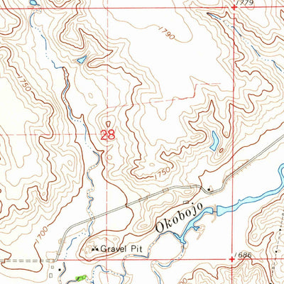United States Geological Survey Okobojo NE, SD (1965, 24000-Scale) digital map