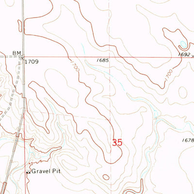 United States Geological Survey Okobojo SW, SD (1973, 24000-Scale) digital map