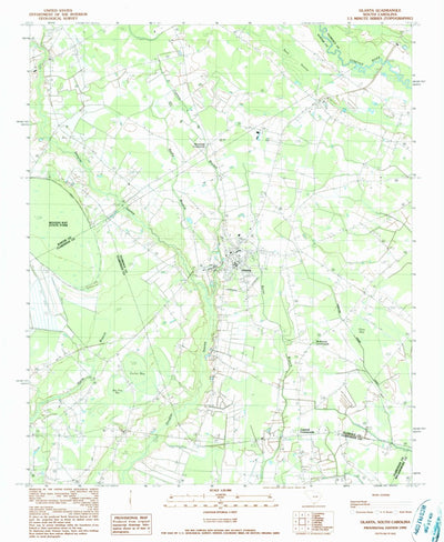 United States Geological Survey Olanta, SC (1990, 24000-Scale) digital map