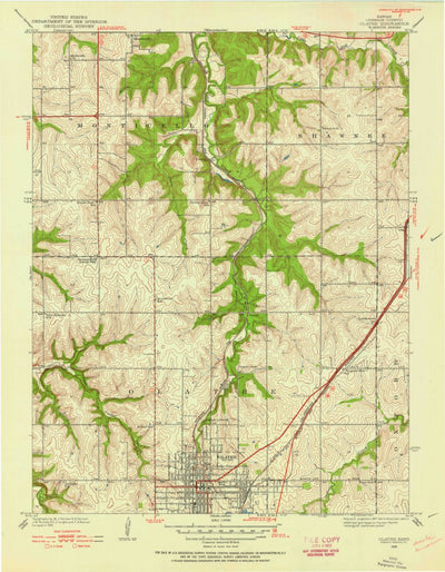 United States Geological Survey Olathe, KS (1935, 24000-Scale) digital map