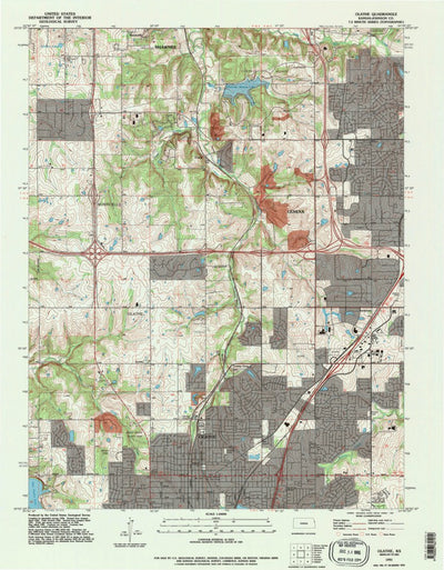 United States Geological Survey Olathe, KS (1991, 24000-Scale) digital map