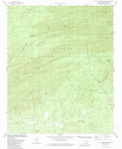 United States Geological Survey Old Glory Mountain, OK (1982, 24000-Scale) digital map